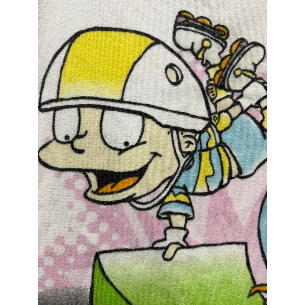 Vintage 2000 Rugrats Nickelodeon Beach Towel Rollerblading Tommy Chuckie‎